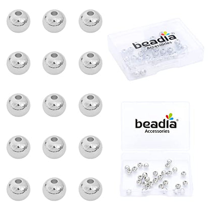 Platinum Plated Round Spacer Beads 6mm 30pcs for Jewelry Making Findings Non Tarnish - color: Platinum, size: 6mm
