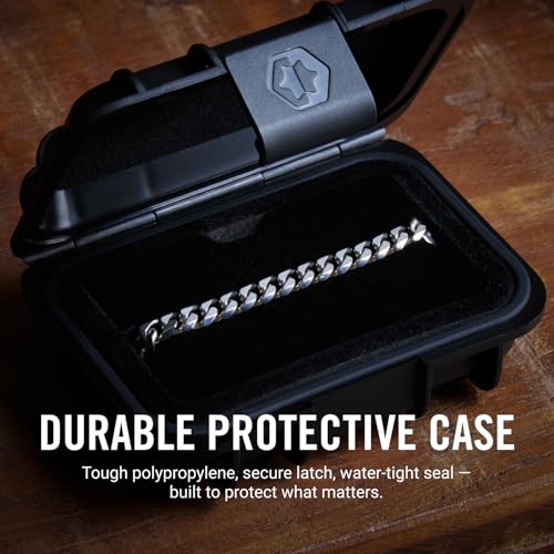 RIDGE 5mm Curb Chain for Men, Rugged and Durable Men’s Chain Necklace with Secure Clasp - color: Titanium (20")