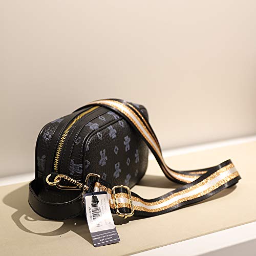 Kolti Purse Strap Replacement Crossbody Handbag Stripe Wide Adjustable - color: Gold Buckle-30