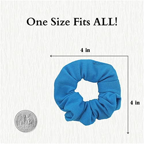 9 Pack Scrunchies Hair Ties (Blues) - color: Blues