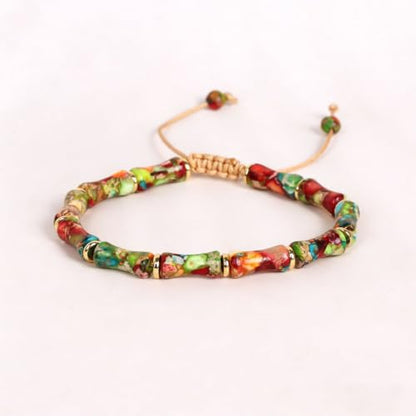 7 Chakra Bracelet Bohemian Handmade Leather Wrap Healing Protection Natural Stone Yoga Beaded Bracelets Boho Friendship Jewelry - color: Colorful