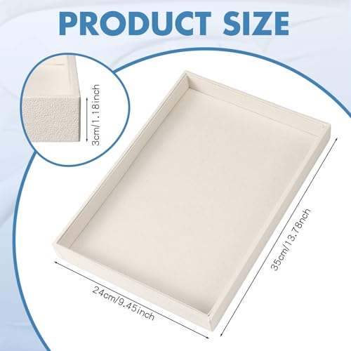 Quelay Stackable Jewelry Tray Jewelry Organizer Tray Showcase Display Empty Plate Bracelet Ring Earring Organizer - color: Beige