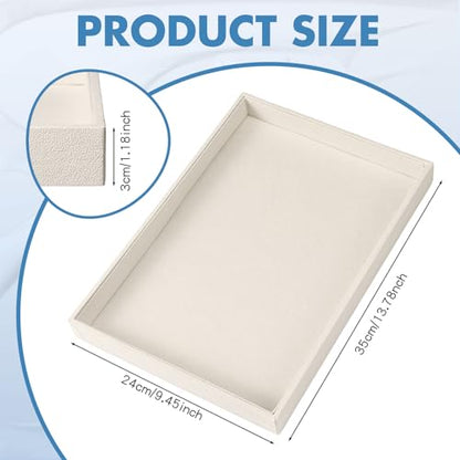 Quelay Stackable Jewelry Tray Jewelry Organizer Tray Showcase Display Empty Plate Bracelet Ring Earring Organizer - color: Beige