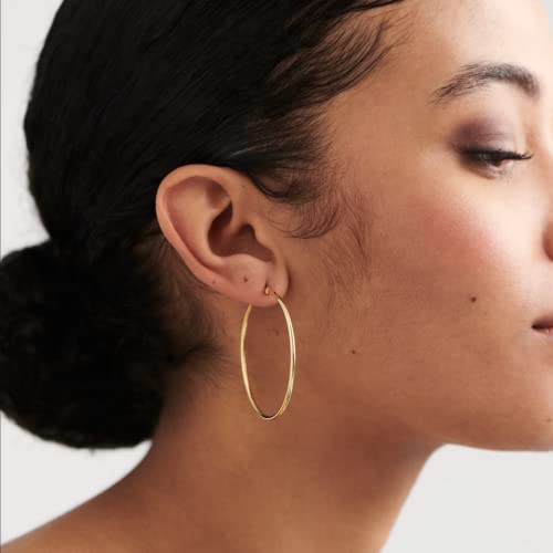 Senteria Large Gold Plated Hoop Earrings for Women Lightweight 316L Stainless Steel Hoop Earrings Set Hypoallergenic Thin Gold Plated Hoop Earrings for Women (30/40/50/60/70MM) 5 Pairs - color: 5pairs(30/40/50/60/70mm)-gold