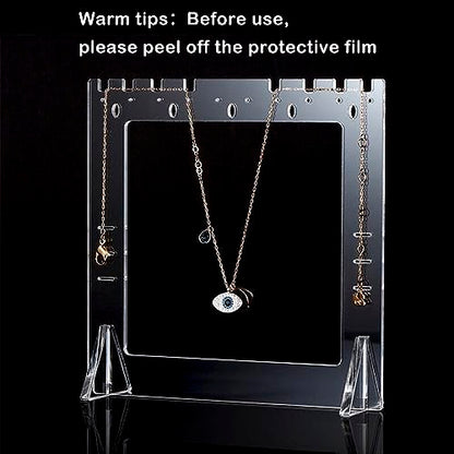 RENIAN Jewelry Photography Props Board Acrylic Frame Tabletop Stand for Studio Shooting Necklaces, Stud Earrings and Earrings Drop Dangle Display Holder