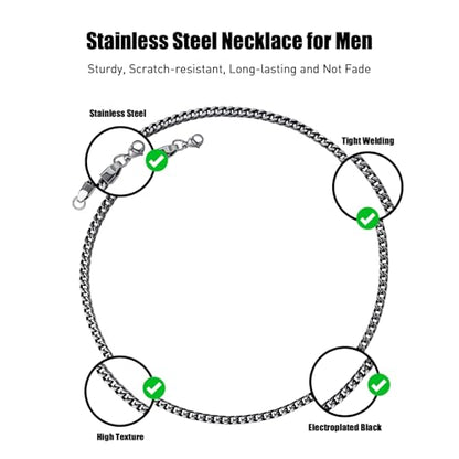 Stainless Steel Chain Necklaces,Rolo Chain Necklace for Men Women,Unique Fashion and Charm Jewelry, Silver Tone Chain,Stainless Steel Adjustable Link, Gifts for Friends/Husband/Dad - style: 1493