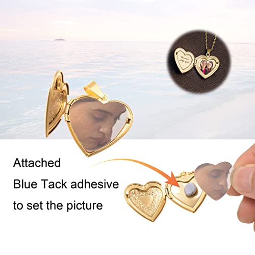 Paialco Heart Shaped Locket Pendant Necklace for Women - color: Silver-Smooth