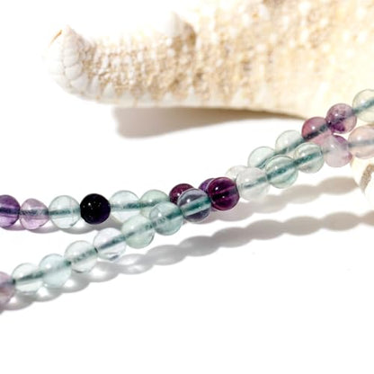 Simple 4mm Gemstones and Crystals Choker Necklace Unisex 16"-18" | Necklaces for Women Men, Adjustable, 40-45 cm Chain Length, Handmade, Spiritual Gemstones, Positive Energy, Daily Wear - style: Fluorite