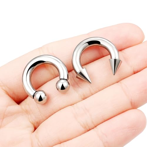 F136 Titanium 20/18/16/14/12/8/4/2g Septum Nose Rings Gauge Earrings Lip Rings Prince Albert Jewelry Internally Threaded Horseshoe Hoop Piercings - size: 6g*12mm