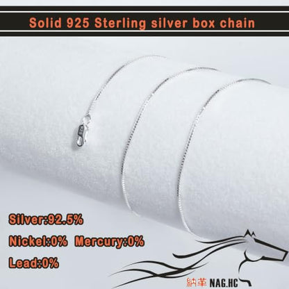 NAG.HC 925 Sterling Silver Chain 0.8MM Delicate Box Chain - Italian Necklace Chain - Tiny&Thin&Strong -Friendly Price & Quality 14"-30" - color: Silver, size: 30.00