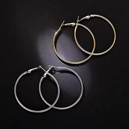 90mm(3.5'') Large Circle Endless Hoop Earrings Extra Big Round Huggie Hoops Statement Earring Minimalist Hooped Christmas Jewelry for Women - color: Gold