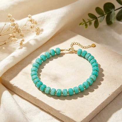 Rainbow Beaded Necklace for Women - Boho Necklaces Chunky Necklace for Summer Vacation Jewelry, Colorful Seed Bead Choker Statement Necklace - color: blue