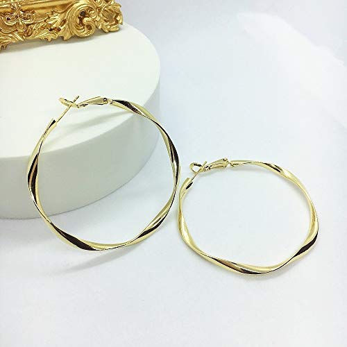 Rose/White/18k Gold Plated Hoop Earrings Lightweight Hoop Earrings For Women Loop Earrings 1in 2in - color: Yellow Gold, size: 50mm