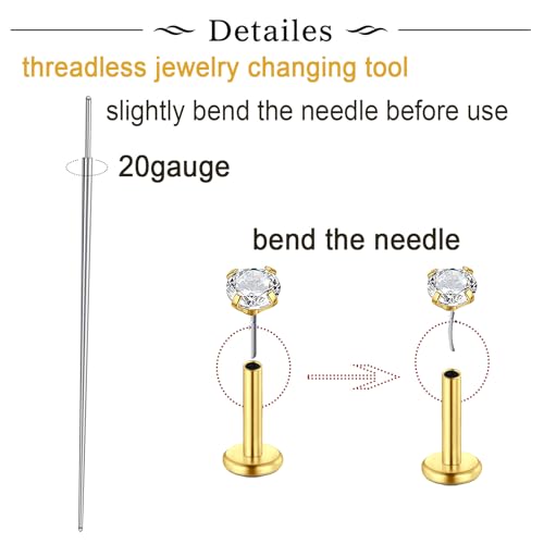 Longita 20g Nose Rings Hoop L Shape Nose Studs Stainless Steel Nose Screw Bone Flat Top Diamond Opal Heart High Nostril Piercing Jewelry Silver Rose Gold Black Pack for Women Men - color: 42-20g- gold