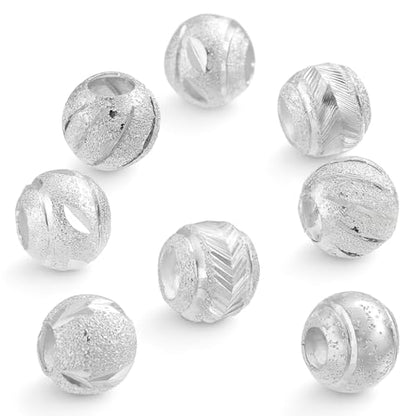 Sexy Sparkles Star Spacer Beads, 10-Piece Silver Tone Bead Set with 5.5mm Core, Fits European Style Snake Chain Charm Bracelets