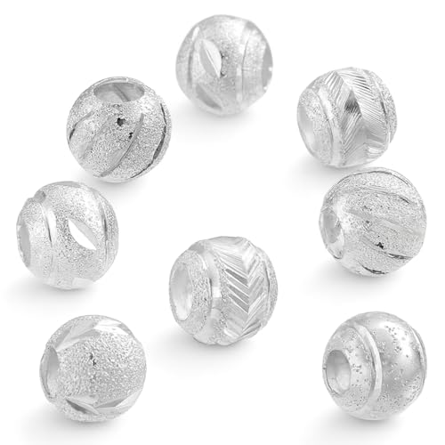 Sexy Sparkles Star Spacer Beads, 10-Piece Silver Tone Bead Set with 5.5mm Core, Fits European Style Snake Chain Charm Bracelets