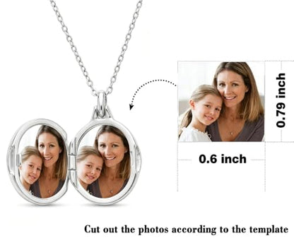 YOUFENG Love Heart Locket 14K Gold-Filled Oval Circle Rectangle Lockets that Hold Pictures Floral Patterns Necklace for Women - style: Silver Oval