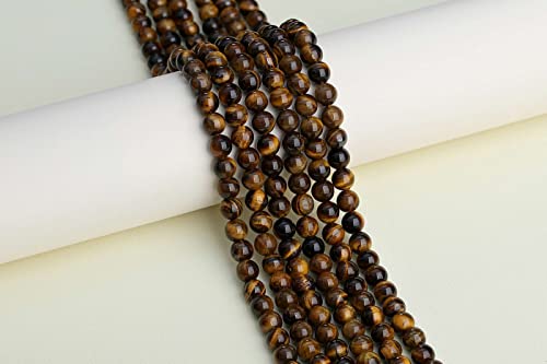 LAIDANLA Tiger Eye 8mm Natural Stone Beads Round Loose Gemstone Stone Beads for DIY Bracelet Necklace Earrings Jewelry Making Polishing Genuine Real Beading 96PCS 2 Strand 32" - color: G-Yellow Tiger Eye, size: 8mm