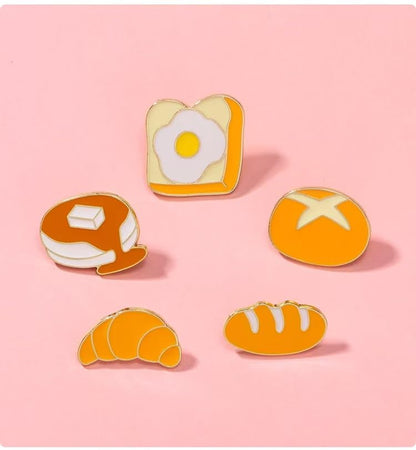 Cute Fastfood Enamel Lapel Pin Set, Cartoon Brooch Badge Pins for Backpacks Clothes Bags DIY Party Decoration for Women Kids Gifts