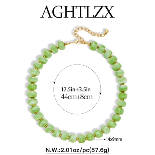 Chunky Beaded Necklace for Women, Colorful Trendy Statement Summer Jewelry Gift - color: necklace-30