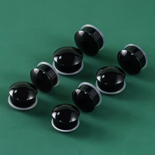 Precise Dimensions Set Color Acrylic O-Ring Ear Plugs Tunnels Gauges Stretcher Piercings Kit - color: Black, size: 19-22mm