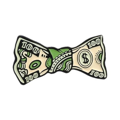 Enamel Pins, Cute Pins for Backpacks, Hat Pins, Novelty Brooch Pins, Backpack Pins, Lapel Pins for Men, Women, Girls, Boys. For Lanyard, Bags, Hats, Caps, Clothing - color: Dollar Bow Tie