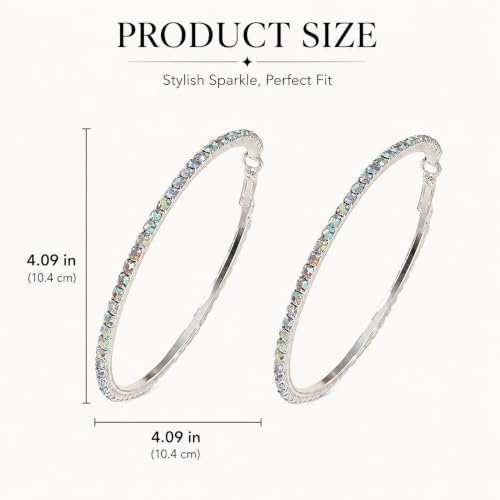 Big Chunky Gold Hoop Earrings for Women Beaded Large Statement Earrings Lightweight Fashion Jewelry Daily Wear Party Gift - color: E9:Colorful 10cm