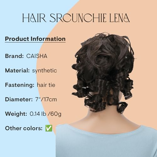CAISHA Jumbo Hairpiece Scrunchy Updo Voluminous Curly Messy Bun Chocolate Brown G31L - color: chocolate brown #4 G31L
