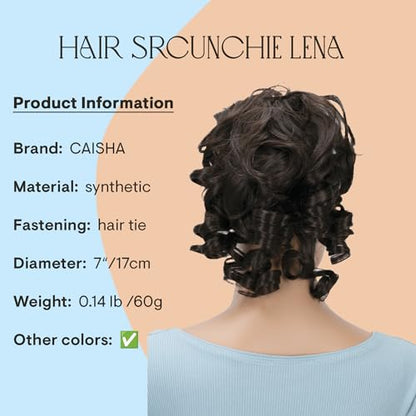 CAISHA Jumbo Hairpiece Scrunchy Updo Voluminous Curly Messy Bun Chocolate Brown G31L - color: chocolate brown #4 G31L
