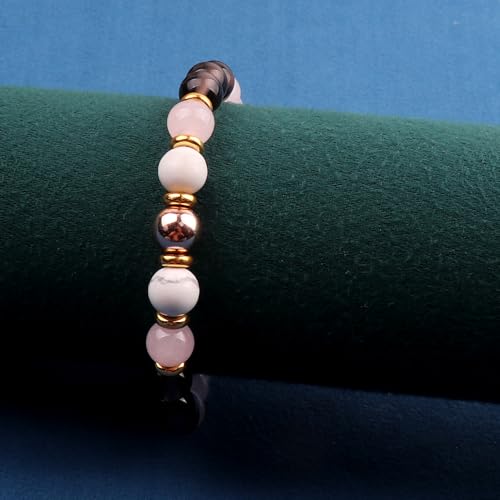 KSQS Healing Stone Bead Bracelet for Women, Natural Gemstones Balance Protection Bracelet, Spiritual Crystal Beads Bracelet Anxiety Relief with Meaning Card - color: Anger Away