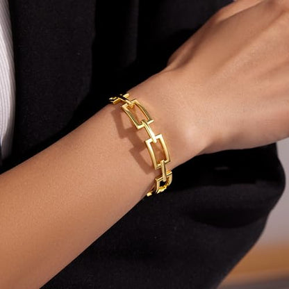 Gelbesty Infinity Love Knot Dainty Gold Bangle Bracelets for Women, 14K Gold Plated Adjustable 925 Silver Bracelet, Trendy Jewelry Gifts for Valentine's Day - color: Silver_Square