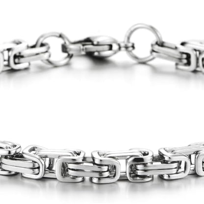 COOLSTEELANDBEYOND Mens Women New Stainless Steel Braided Link Bracelet Polished - color: M-Color: Silver