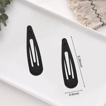 24 PCS 2.36 In Metal Snap Hair Barrettes For Women Water Drop Shape Hair Clips For Thick Thin Fine Hair,Matte Black - color: Matte Black