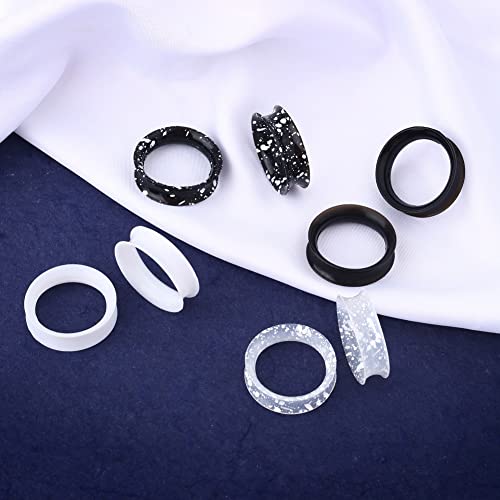 OUFER 8PCS Silicone Ear Gauges Flexible Ear Tunnels Plugs Stretchers Expander Double Flared Flesh Ear Piercing Jewelry for Women Men - color: 1"(25mm)