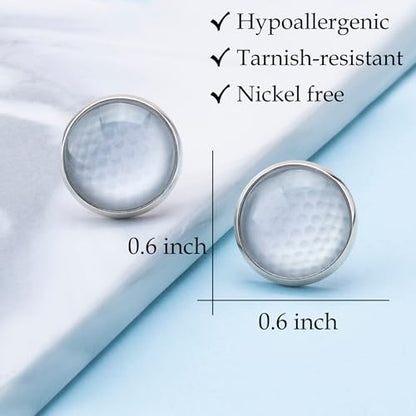 Gold Stud Earring Gifts For Teens Women Hypoallergenic Golf Baseball Football Basketball Soccer Volleyball Sport Earrings For Women - color: golf earring