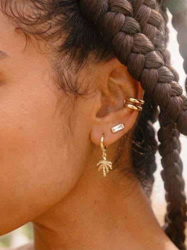 Gold Ear Cuff Earrings for Women Non Piercing Hoop | Clip on,Wrap Cartilage,14K Gold Plated,Dainty Small Simple,Hypoallergenic Everyday,Lightweight,Illusion Jewelry - color: 05. Double Hoop