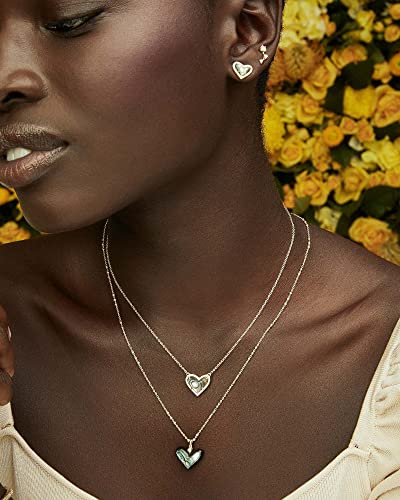 Kendra Scott Ari Heart Adjustable Length Pendant Necklace for Women, Fashion Jewelry - color: GOLD - IRIDESCENT DRUSY