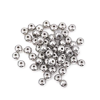 Stainless Steel Spacer Beads 7x5mm Rondelle Loose Charm Caps Beads for DIY Jewelry Making 100pcs with 1.5mm Hole - color: 7x5mm 1.5mm