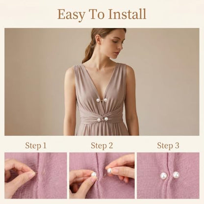 10pcs Pearl Pins, Decorative Pins for Clothes, Faux Pearl Pin for Clothes | Decorative Safety Pins, Pant Hem Clips,Faux Pearl Shawl Pins Sweater Clips, Length Adjuster, Beige White Gold