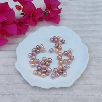 50 Pcs Natural Pearl Beads for Jewelry Making AAA 8-9 mm No Holes Natural Genuine Real Freshwater Cultured Pearl Oval Pearls Beads Loose Gemstone Bead Crafts Gift for Women,DIY Gifts. - color: 8-9 mm no holes.