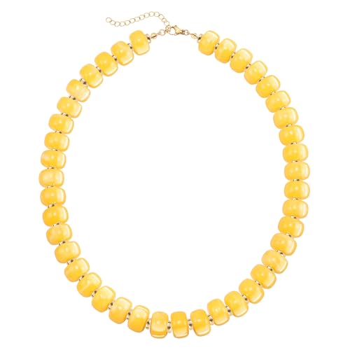 AOZEL Chunky Resin Beaded Necklace for Women Colorful Bead | Summer Beach, Waterproof, Fade Resistant, Adjustable Length, Boho Statement, for Daily Wear & Gifting - color: Navy Blue