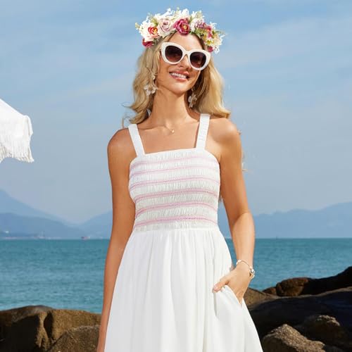 Rose Flower Crown Women Boho Flower Headband Hair Wreath Floral Headpiece with Ribbon Flower Leaves Crown for Wedding Festival Party Photos - color: Rose Flower Crown