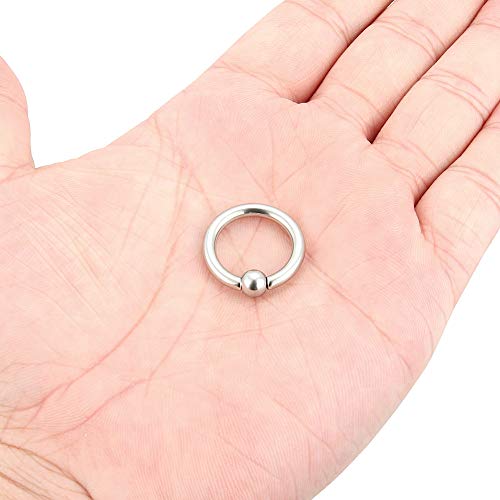 12G 10G 8G 6G 4G 2G 0G 00G Large Septum Rings Gauges Earrings Hoops 316L Surgical Steel Spring Action Captive Bead PA Ring CBR Septum Nose Rings Piercing Jewelry for Women Men - color: Silver, size: 8G=3mm Inner Dia: 5/8" (16mm)