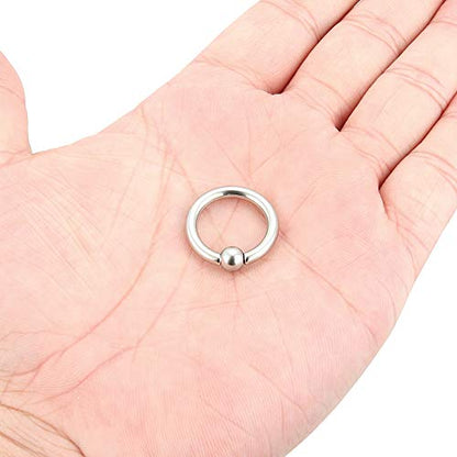 12G 10G 8G 6G 4G 2G 0G 00G Large Septum Rings Gauges Earrings Hoops 316L Surgical Steel Spring Action Captive Bead PA Ring CBR Septum Nose Rings Piercing Jewelry for Women Men - color: Silver, size: 8G=3mm Inner Dia: 5/8" (16mm)