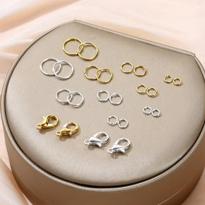 5 Sizes Silver and Gold Open Jump Rings, 500PCS O Rings and Lobster Clasps, Small and Large Jump Rings for Jewelry Making and Keychains