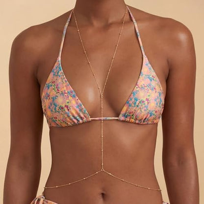 Gold Body Chain for Women, Adjustable Layered Beach Bikini Jewelry | Belly Chain, Waist Chain, Sexy Body Jewelry, Adjustable Fit, Back Chain, Beach Vacation, Festival & Concert - color: Gold-3
