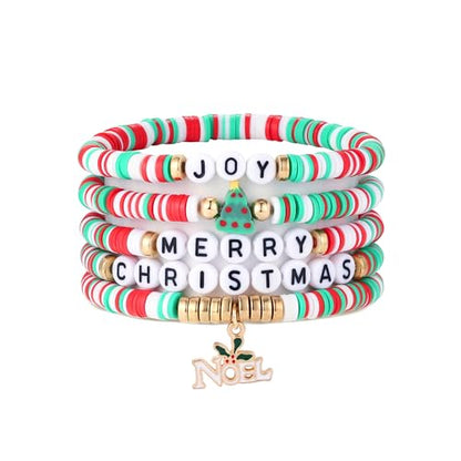Elegance 11 designs Heishi Beaded Bracelets For Women Polymer Clay Colorful Surfer Stackable Beads Boho Bracelet Summer Beach Jewelry - color: Symbol