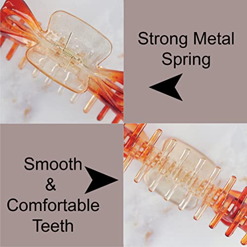 Women's Jumbo Jaw Clip Extra Large Marbelized Hair Claw (Glitter Orange) - color: Glitter Orange