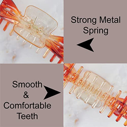 Women's Jumbo Jaw Clip Extra Large Marbelized Hair Claw (Glitter Orange) - color: Glitter Orange