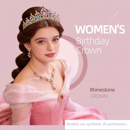 Kamirola - Queen Crown and Tiaras Princess Crown for Women Crystal Headbands for Bridal, Princess for Wedding and Party - color: GD MULIT